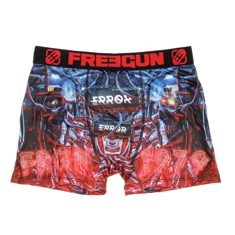 Boxer Bleu/Rouge Homme Freegun Punk Skulls pas cher