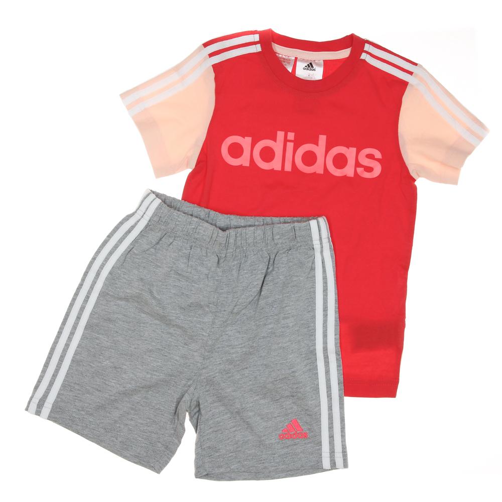 Ensemble Rouge/Gris Fille Adidas Sum pas cher