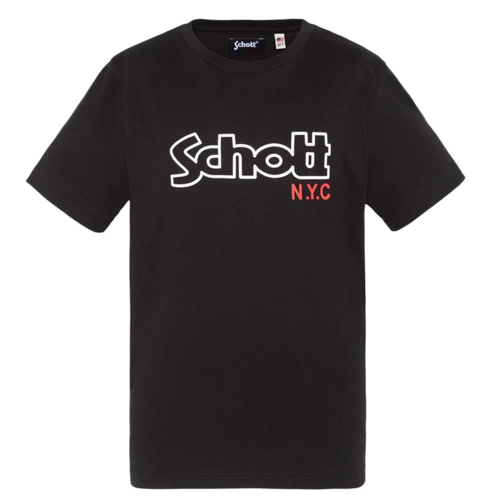 T-Shirt Noir Garçon Schott VINTAGE pas cher