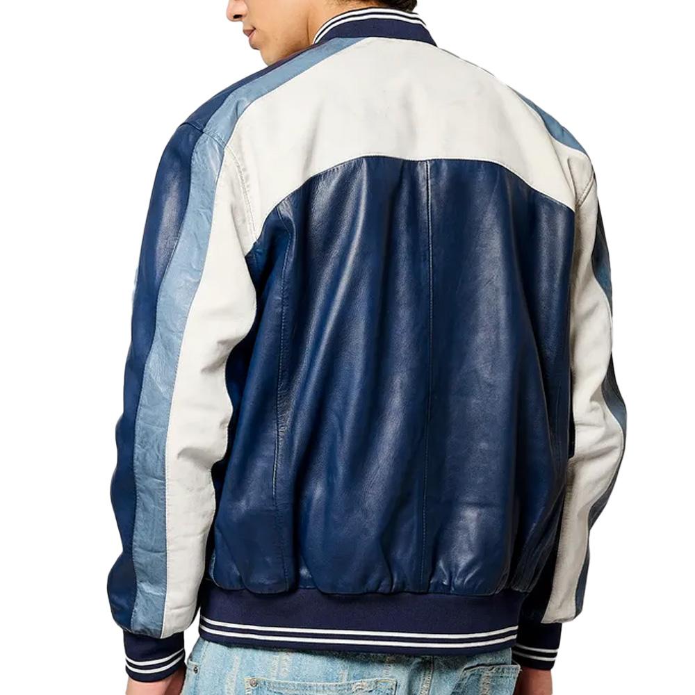 Veste en Cuir Bleu Homme Kaporal Last vue 2