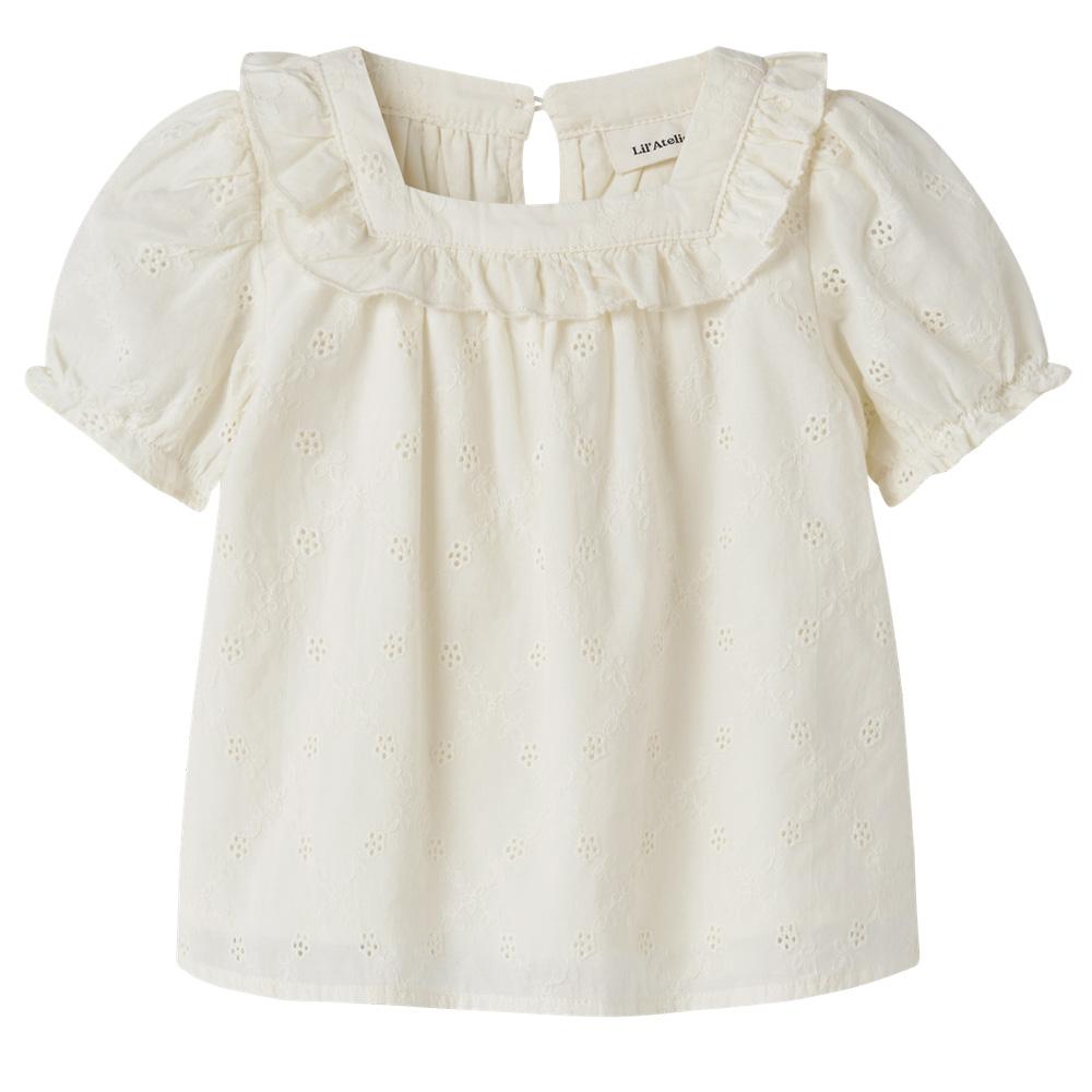 Blouse Blanche Fille Lil' Atelier Hosa Loose pas cher