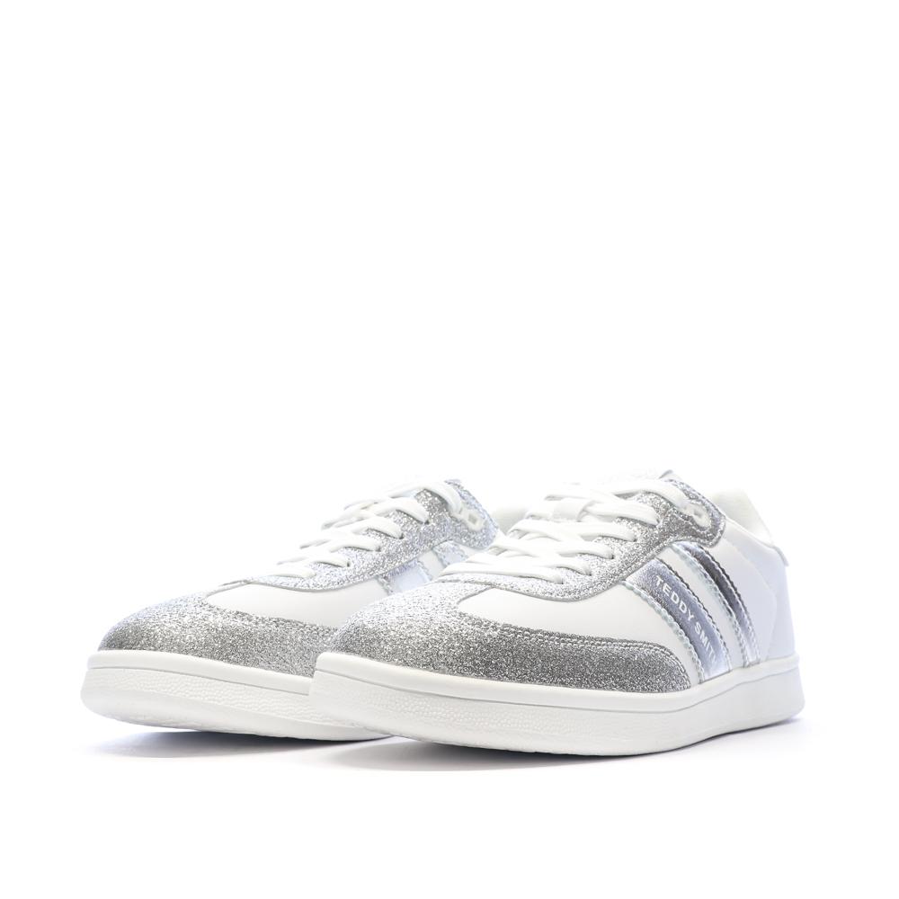 Weiße/Silberne Sneakers Damen Teddy Smith Plata Ansicht 6