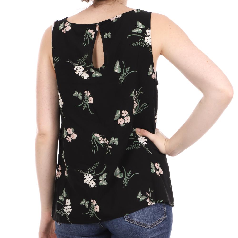 Top à fleurs Noir Femme Vero Moda Simply 10245153 vue 2