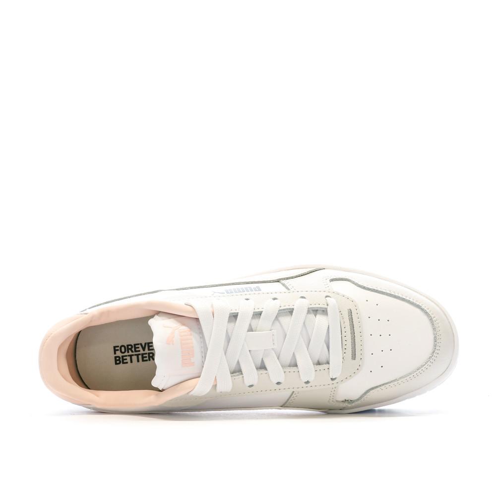 Baskets Blanches/Rose Femme Puma Carina vue 4