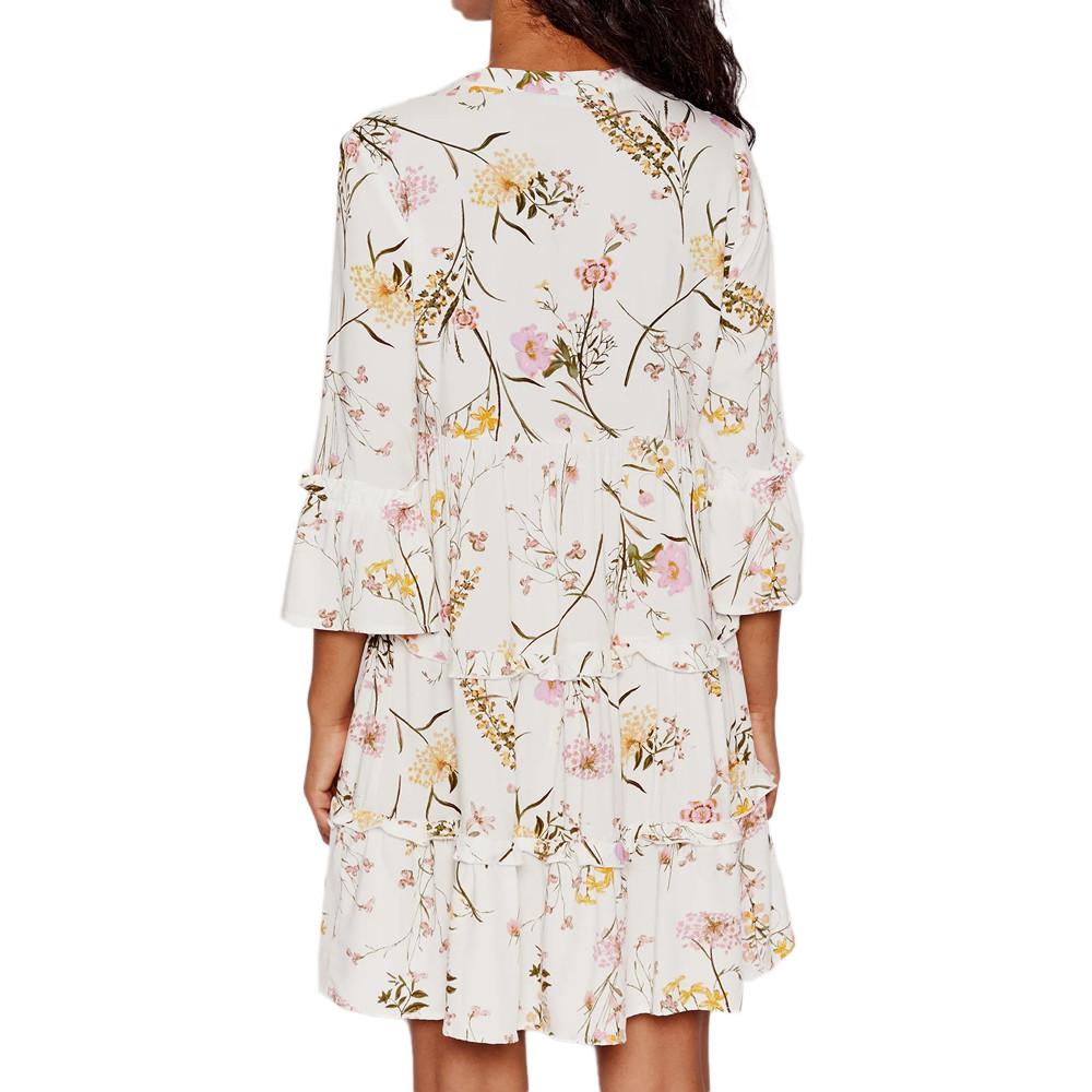 Robe Blanche à fleurs Femme Vero Moda Easy 10245162 vue 2