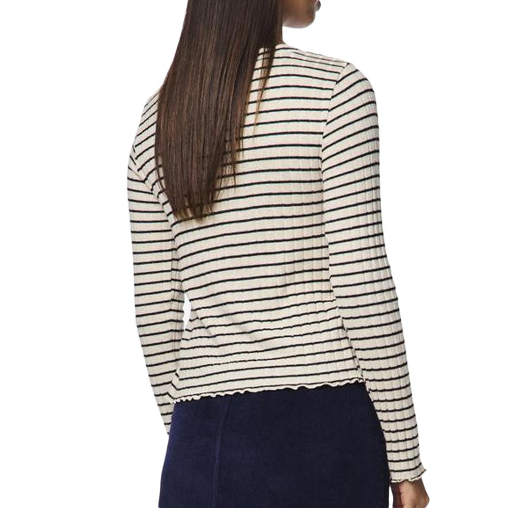 T-Shirt Manches Longues Beige Femme Pieces 17154805 vue 2