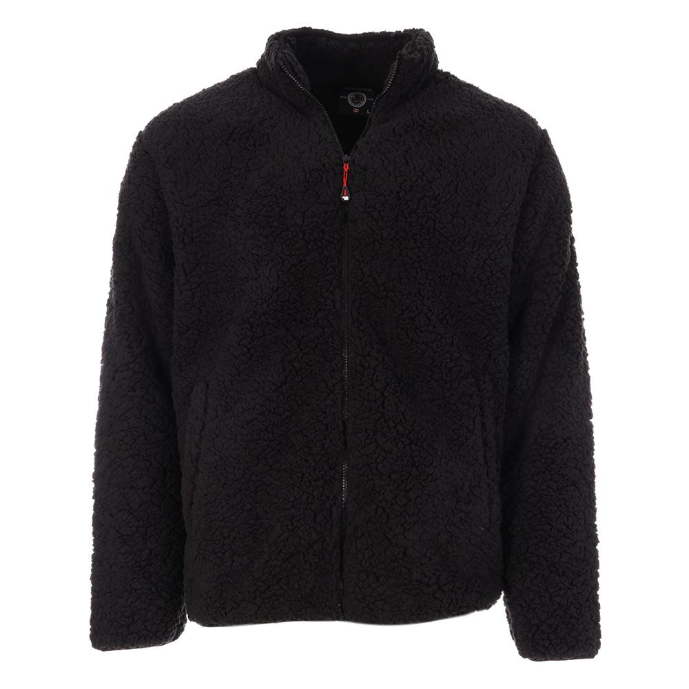 Veste Sherpa Noir Homme Paname Brothers Full Zip pas cher