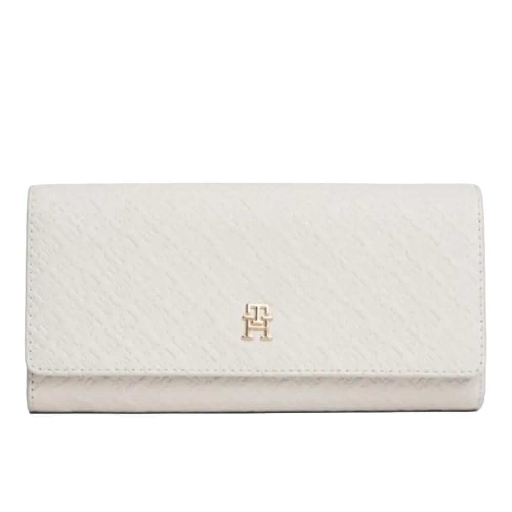 Portefeuille Blanc Femme Tommy Hilfiger Icon Flap pas cher