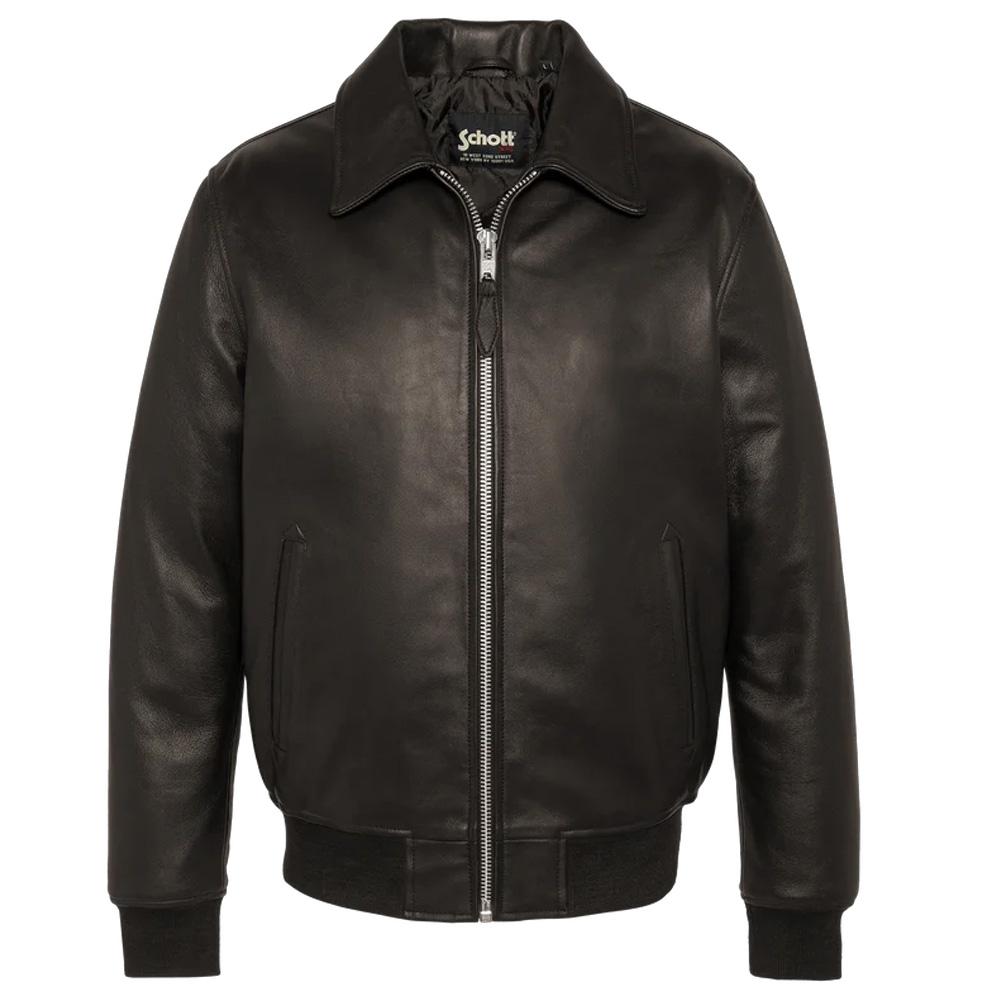 Blouson Cuir Marron Homme Schott LCDETROIT pas cher