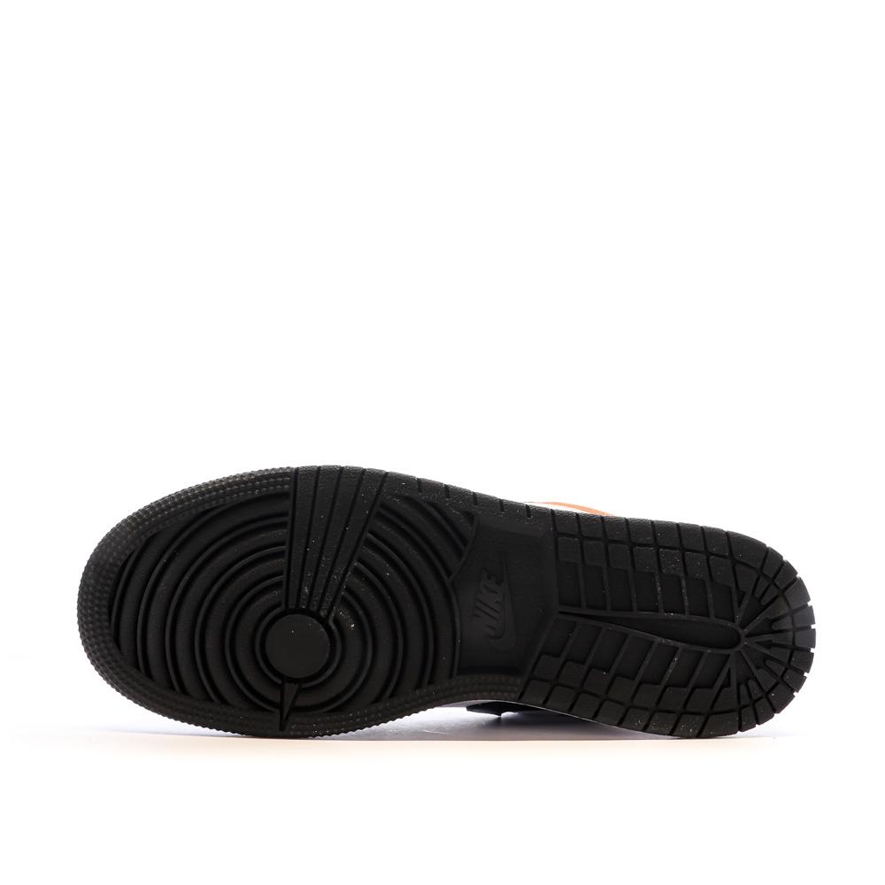 Baskets Noires/Blanc/Gris Garçon Nike Air Jordan 1 vue 5
