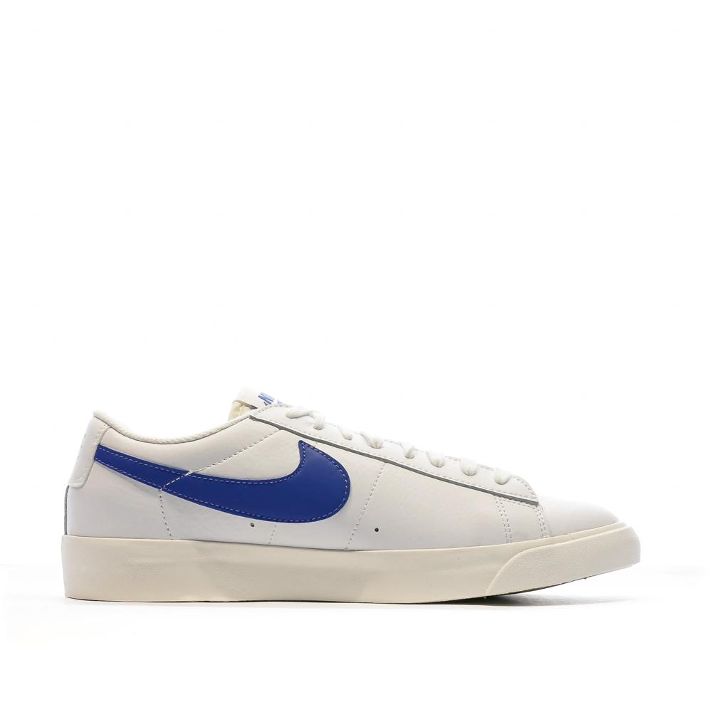 Baskets Blanches/Bleu Homme Nike Blazer Low Leather vue 2