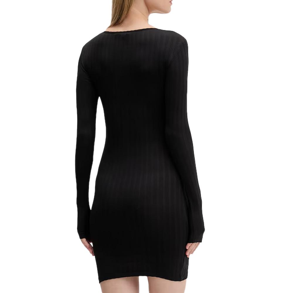 Robe Noir Femme Tommy Hilfiger Tjw Irregular Rib vue 2