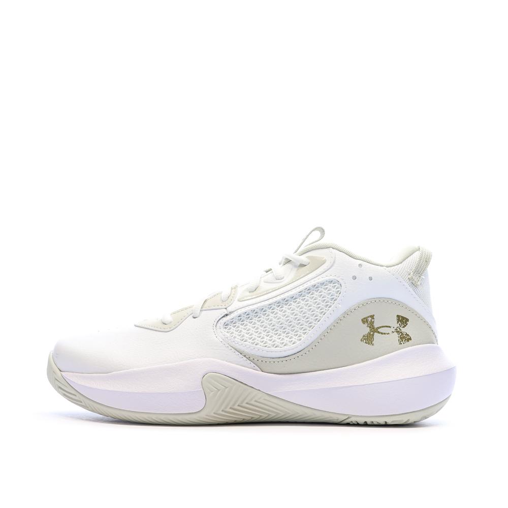 Chaussures de Basket Blanche/Beige Homme Under Armour Lockdown 6 pas cher