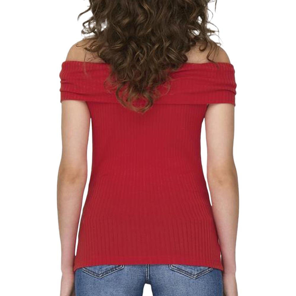 T-Shirt Rouge Femme JDY Fransiska 15344028 vue 2