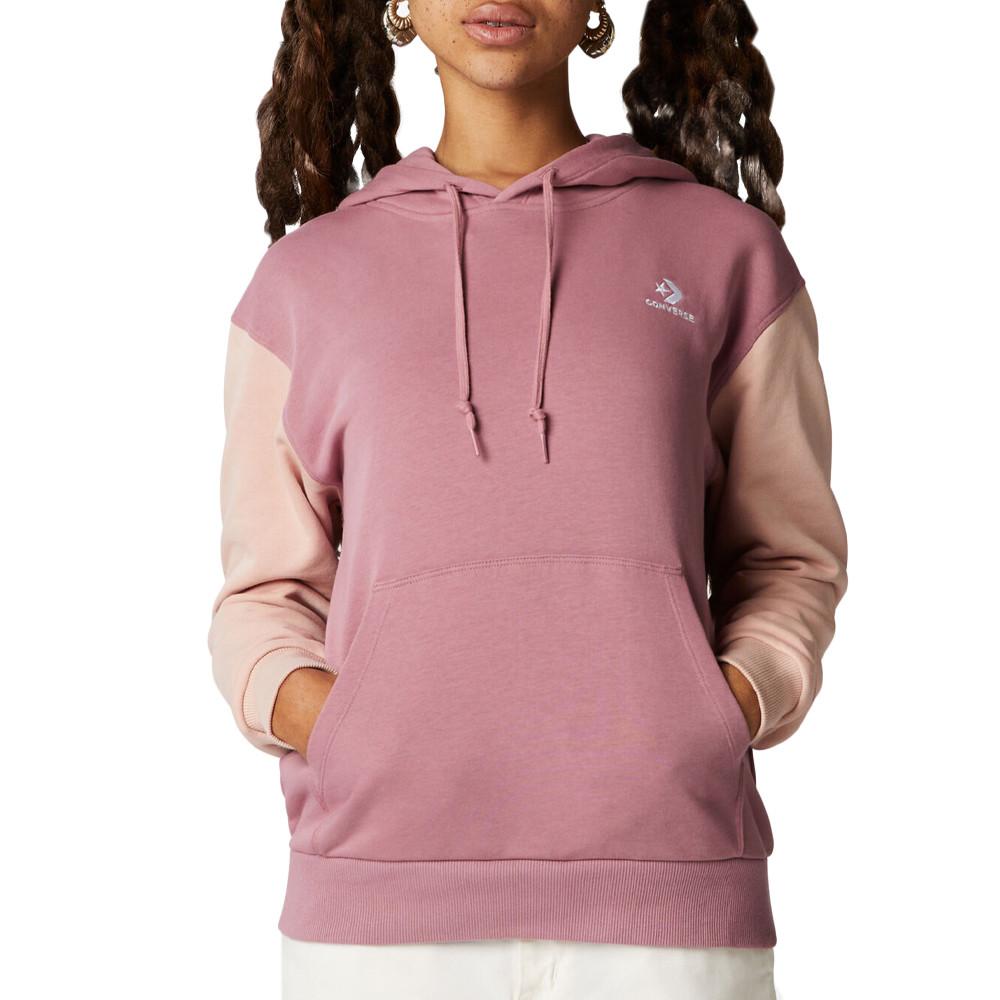 Sweat à Capuche Framboise Femme Converse Star Chevron pas cher