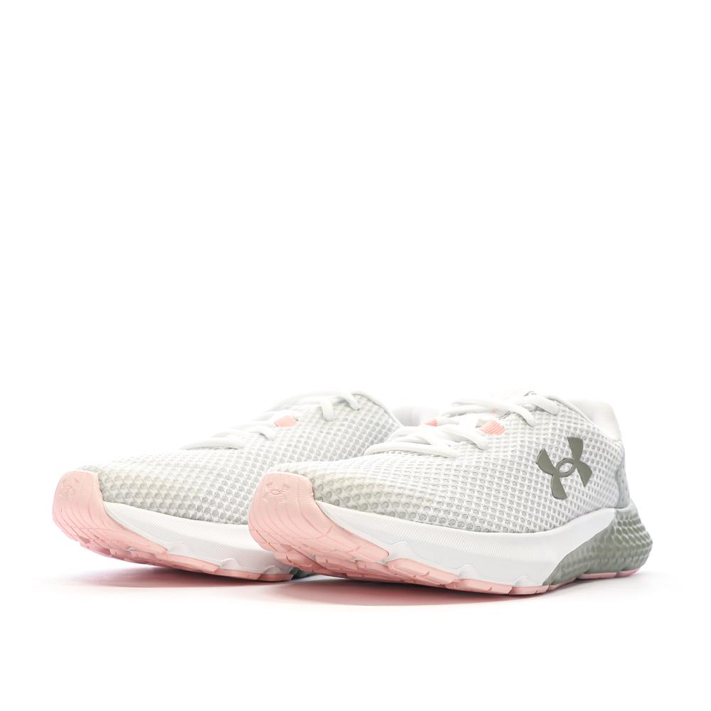 Chaussures de Running Blanc/Gris/Rose Femme Under Armour Charged Rogue 3 vue 6