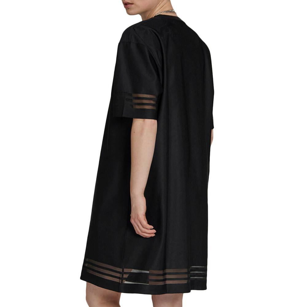 Robe T-shirt Noir Femme Adidas Dress vue 2