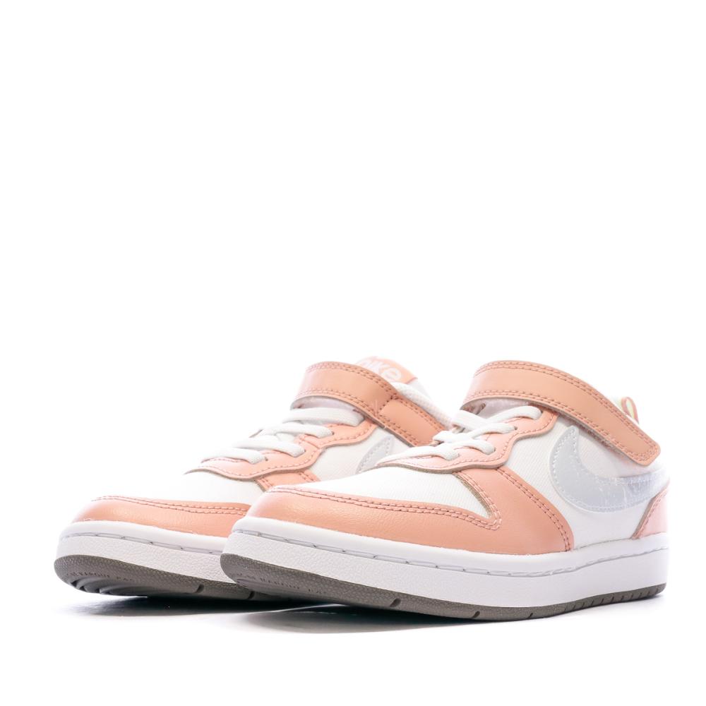 Baskets Rose/Blanche Fille Nike Court Borough vue 6