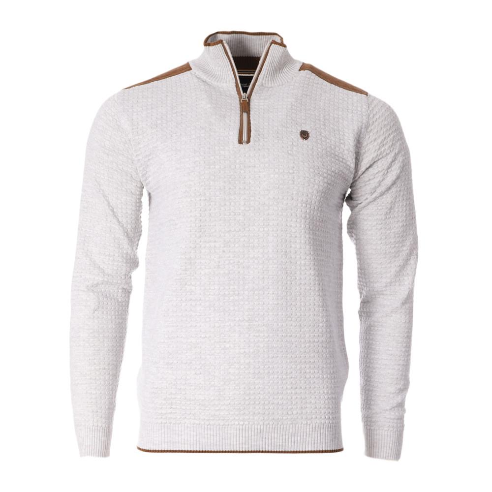 Pull Gris Homme RMS26 Zip Kantara pas cher