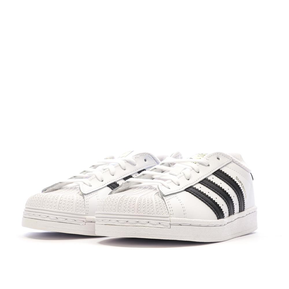 Baskets Blanches/Noires Garçon/Fille Adidas Superstar vue 6