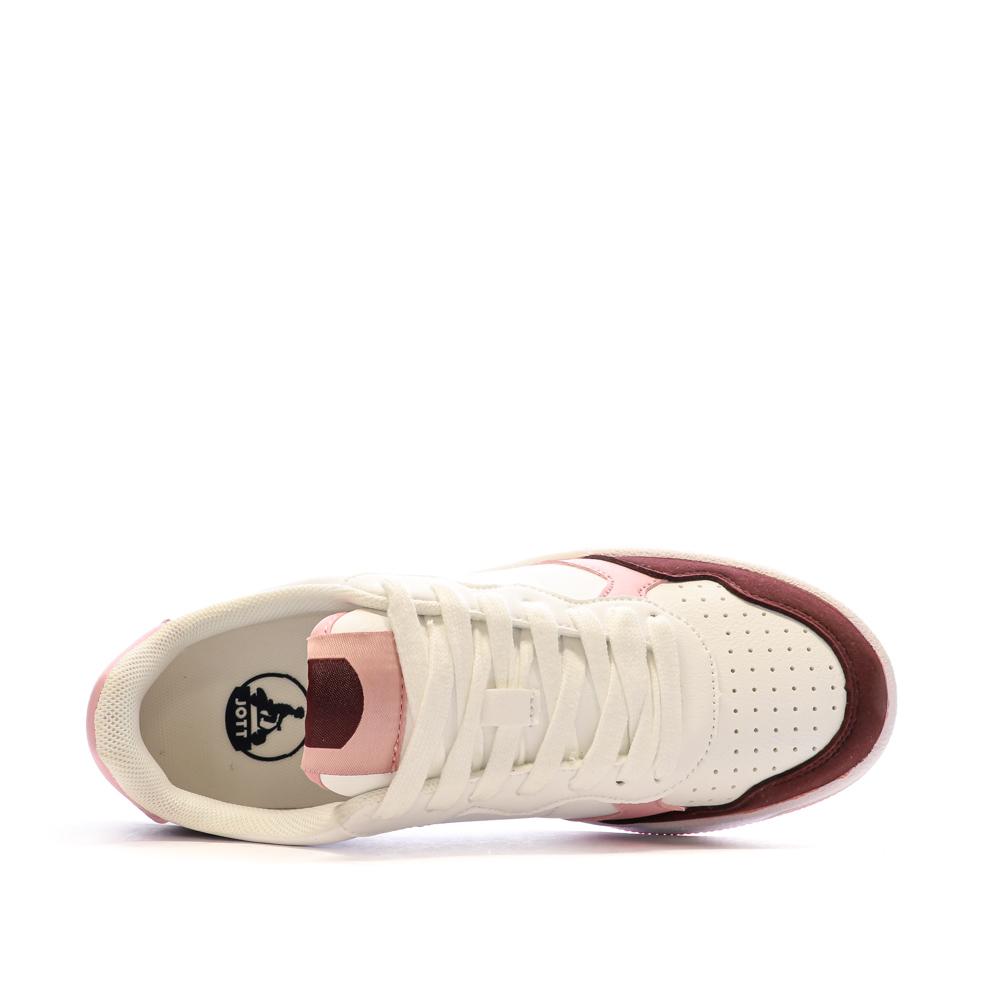 Baskets Blanc/Rose Femme Jott River vue 4