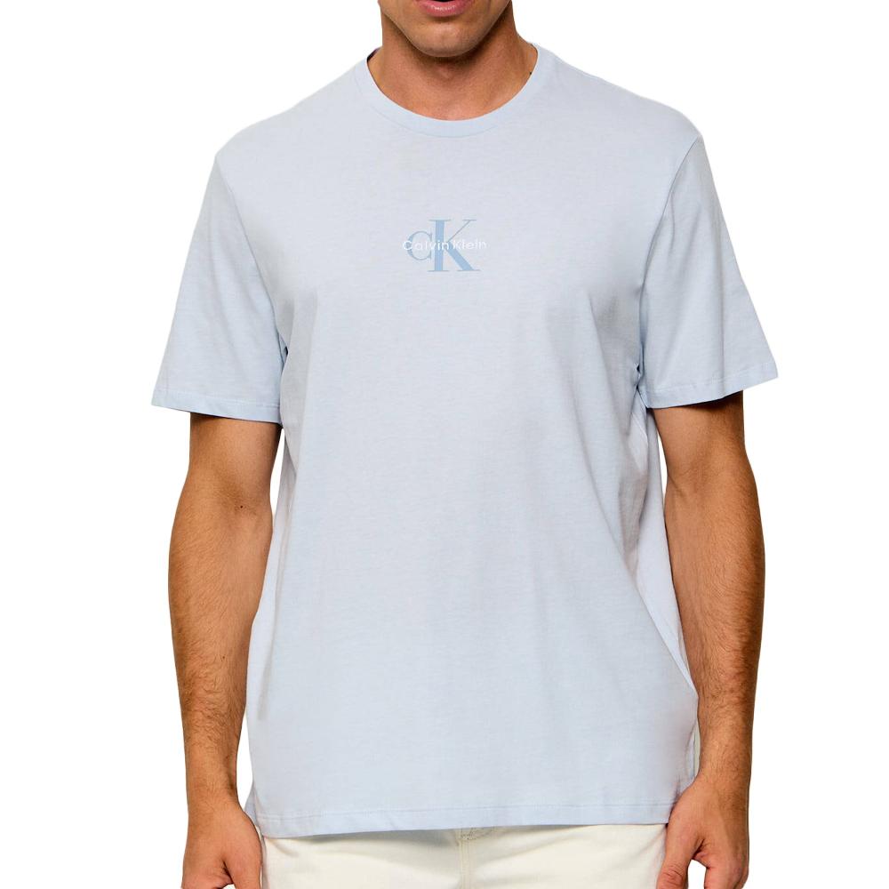 T-Shirt Bleu clair Homme Calvin Klein Jeans Micros pas cher