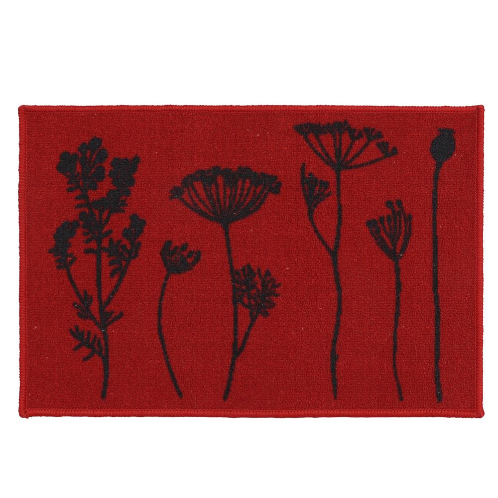 Tapis Imprimé Rouge Luance 40x60cm Herbier pas cher