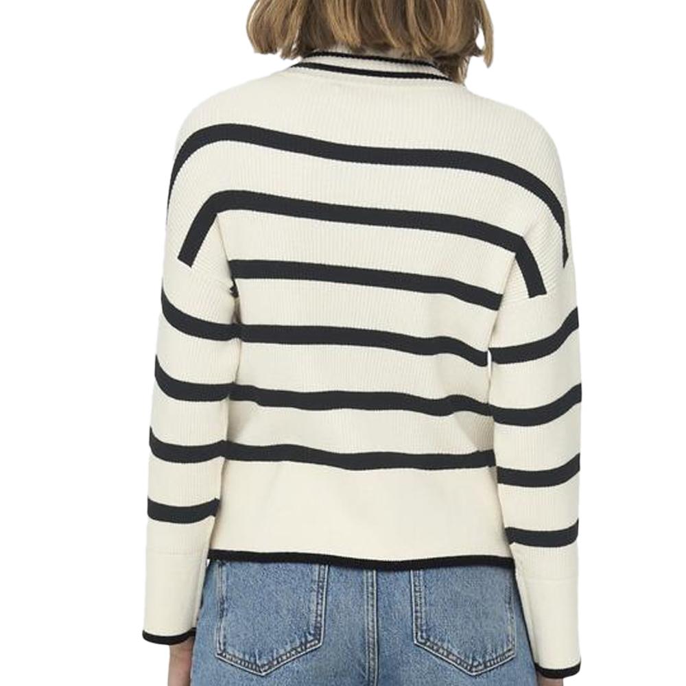 Pull Ecru/Noir Femme Only Libi vue 2