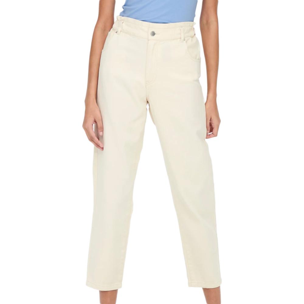 Jean Loose Écru Femme JDY Zizzy pas cher
