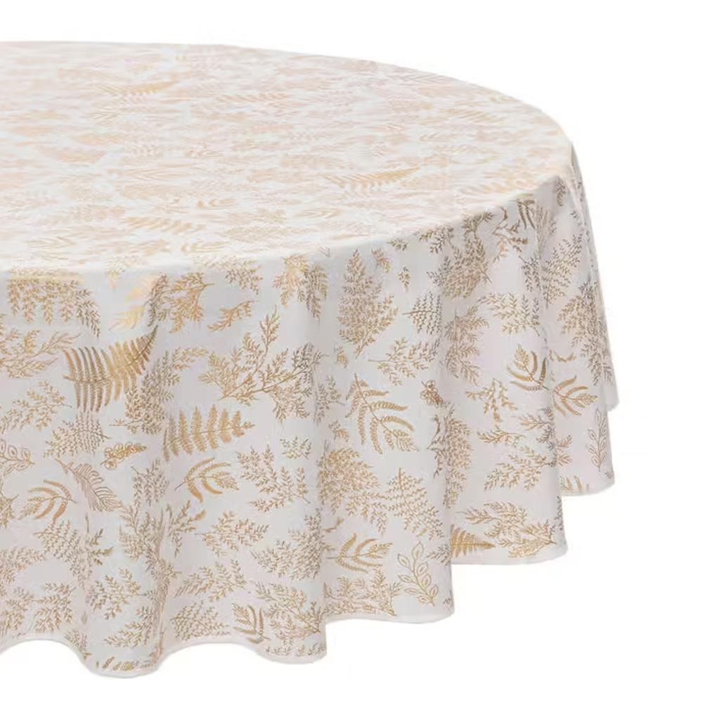 Nappe Antitache Ronde Blanche/Dorée Atmosphera pas cher