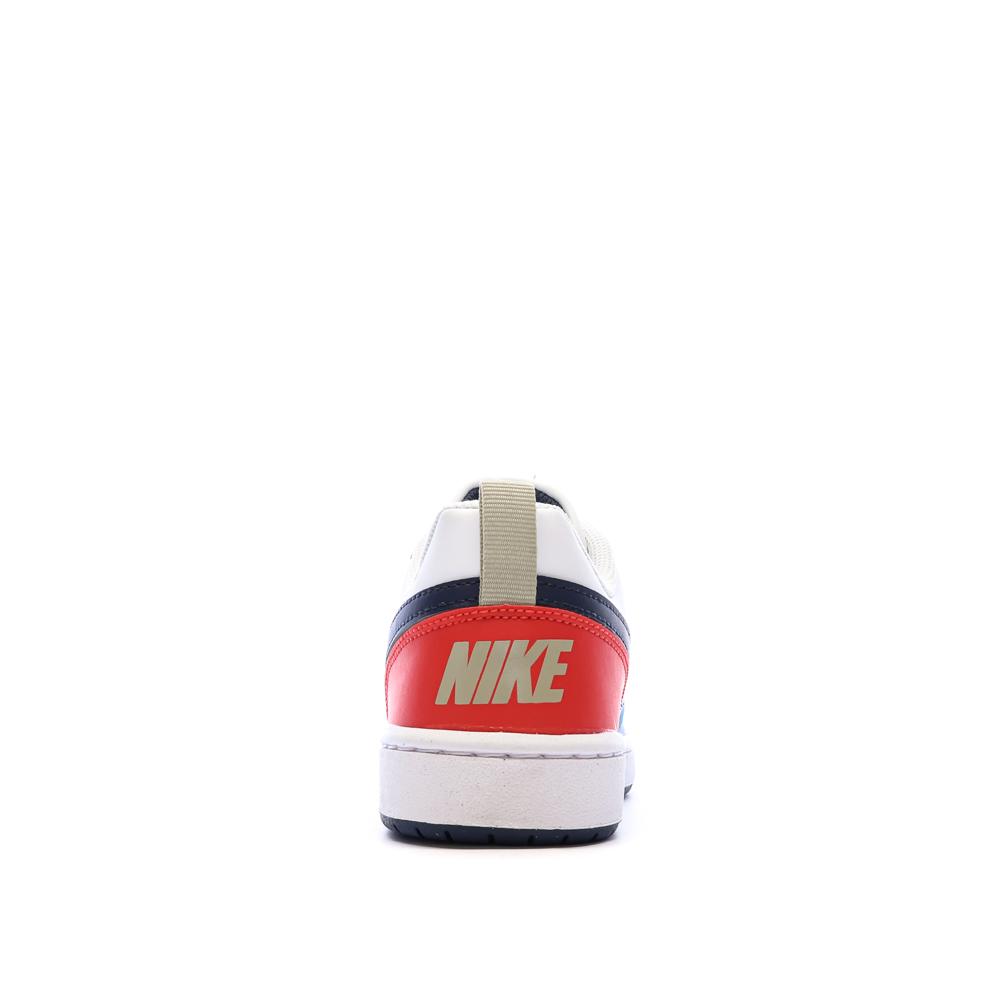 Baskets Blanches/Noires/Bleu Garçon Nike Court Borough vue 3