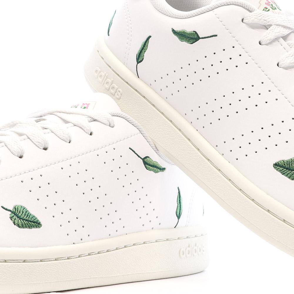 Baskets Blanc Femme Adidas Advantage Feuilles vue 7