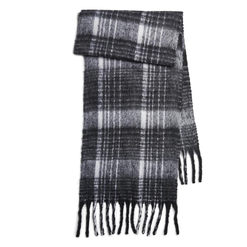 Echarpe Noir/Gris Femme Pieces Natrisse pas cher