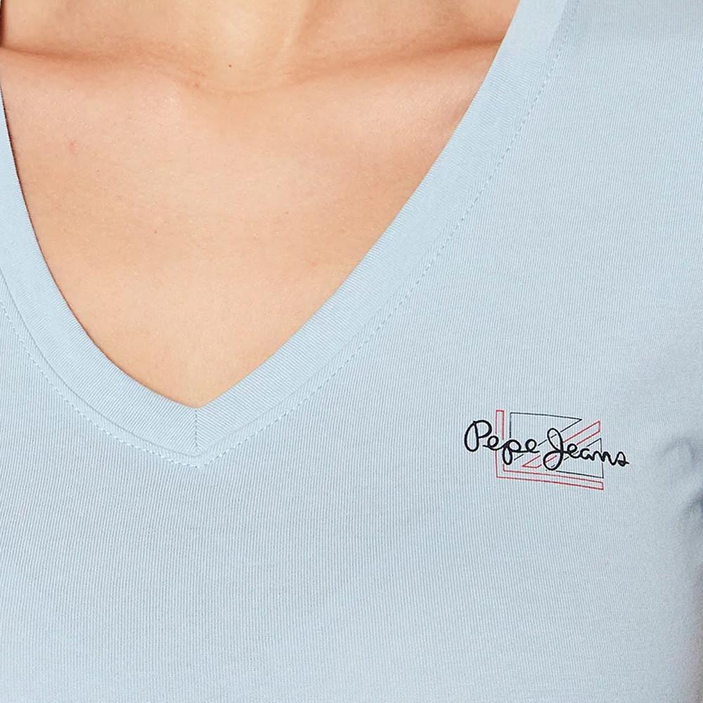 T-shirt Bleu Femme Pepe Jeans Bleu N vue 3