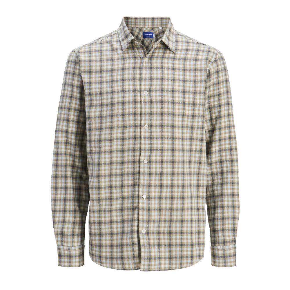 Chemise Beige/Gris Homme Jack & Jones 12260776 pas cher