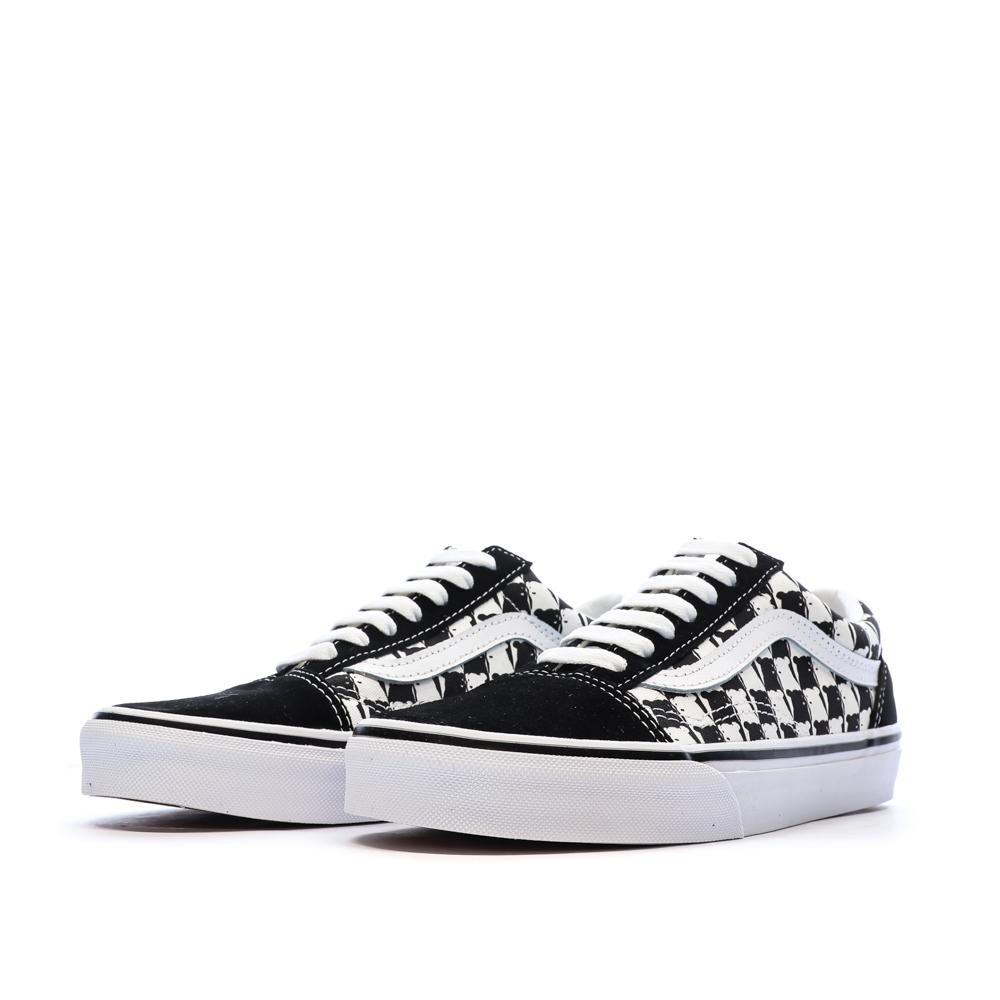 Baskets Blanches/Noires Homme Vans Old Skool Checker vue 6