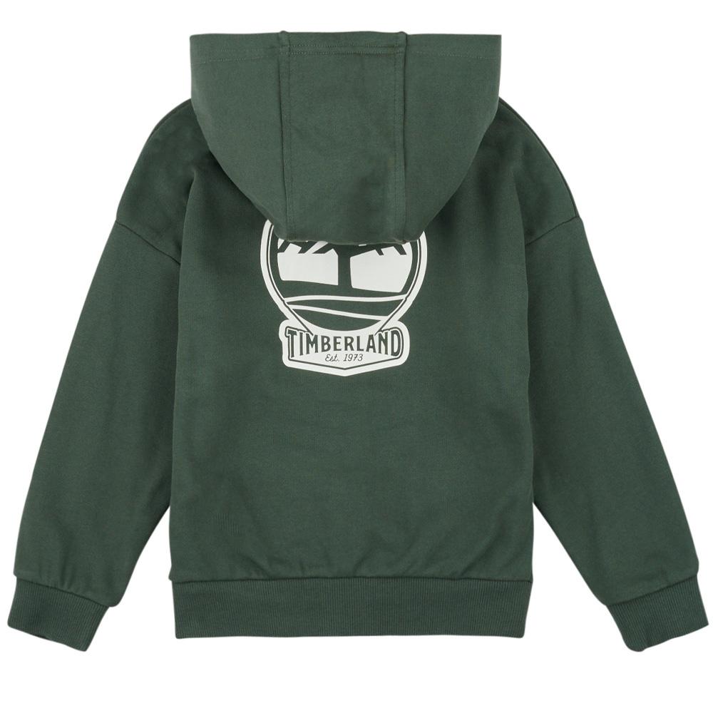 Grünes Sweatshirt mit Reißverschluss für Jungen von Timberland T60451 Ansicht 2