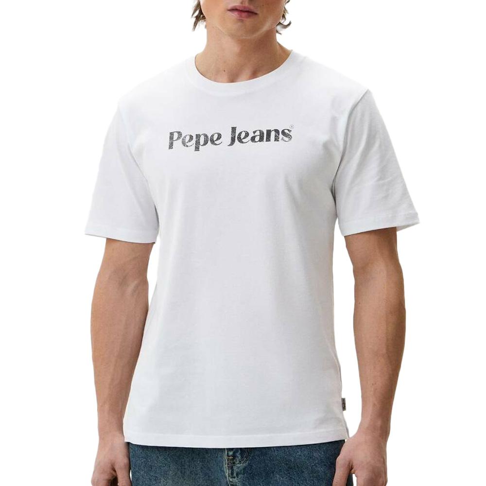 T-shirt Blanc Homme Pepe Jeans Clifton pas cher