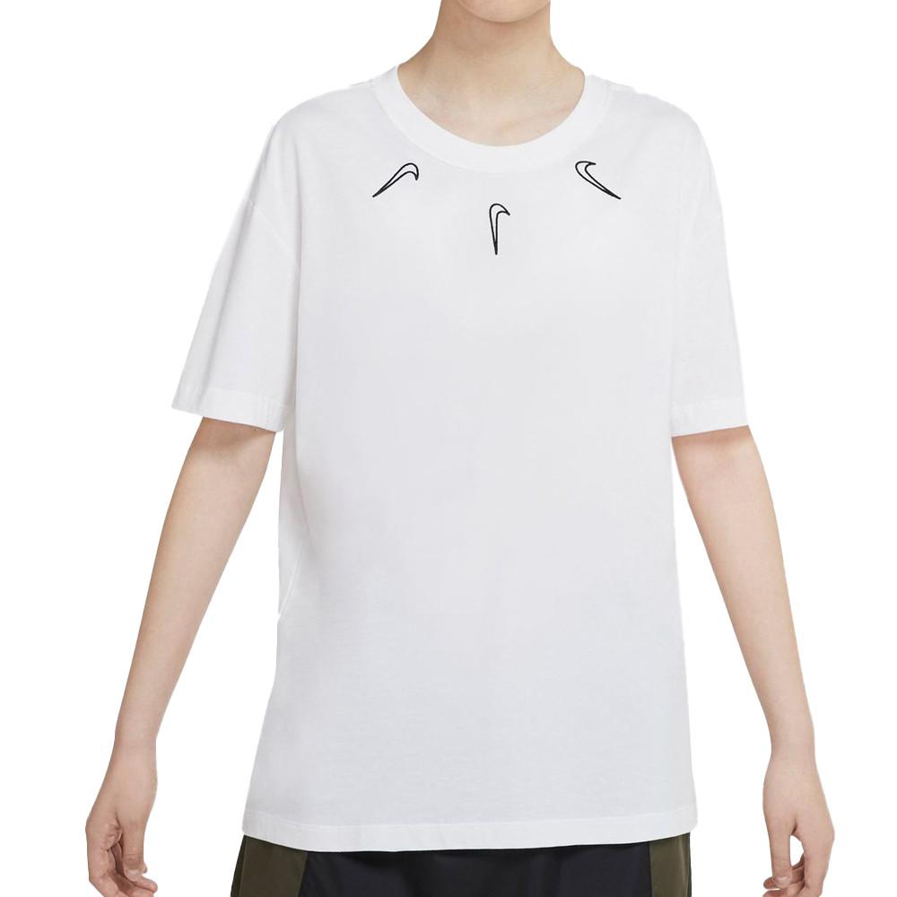 T-shirt Blanc Femme Nike Tee Mini Swoosh pas cher