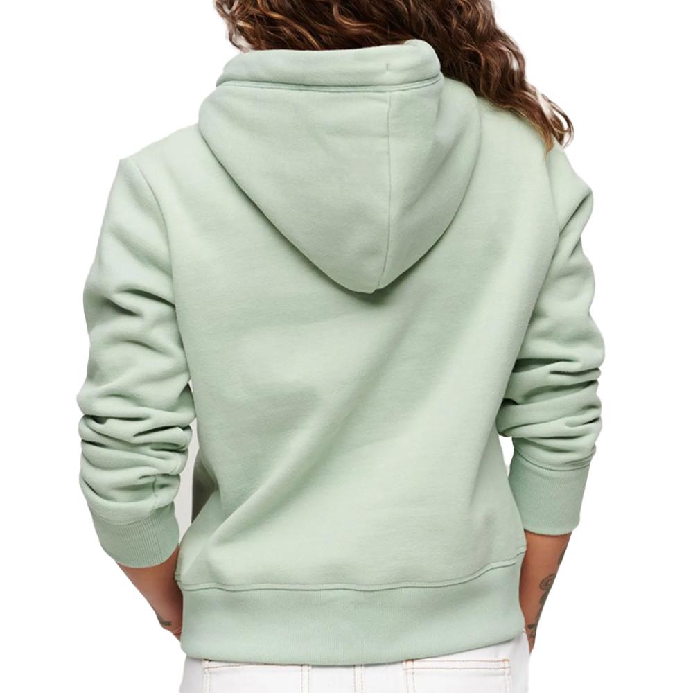 Sweat Capuche Vert Femme Superdry Essential Logo vue 2