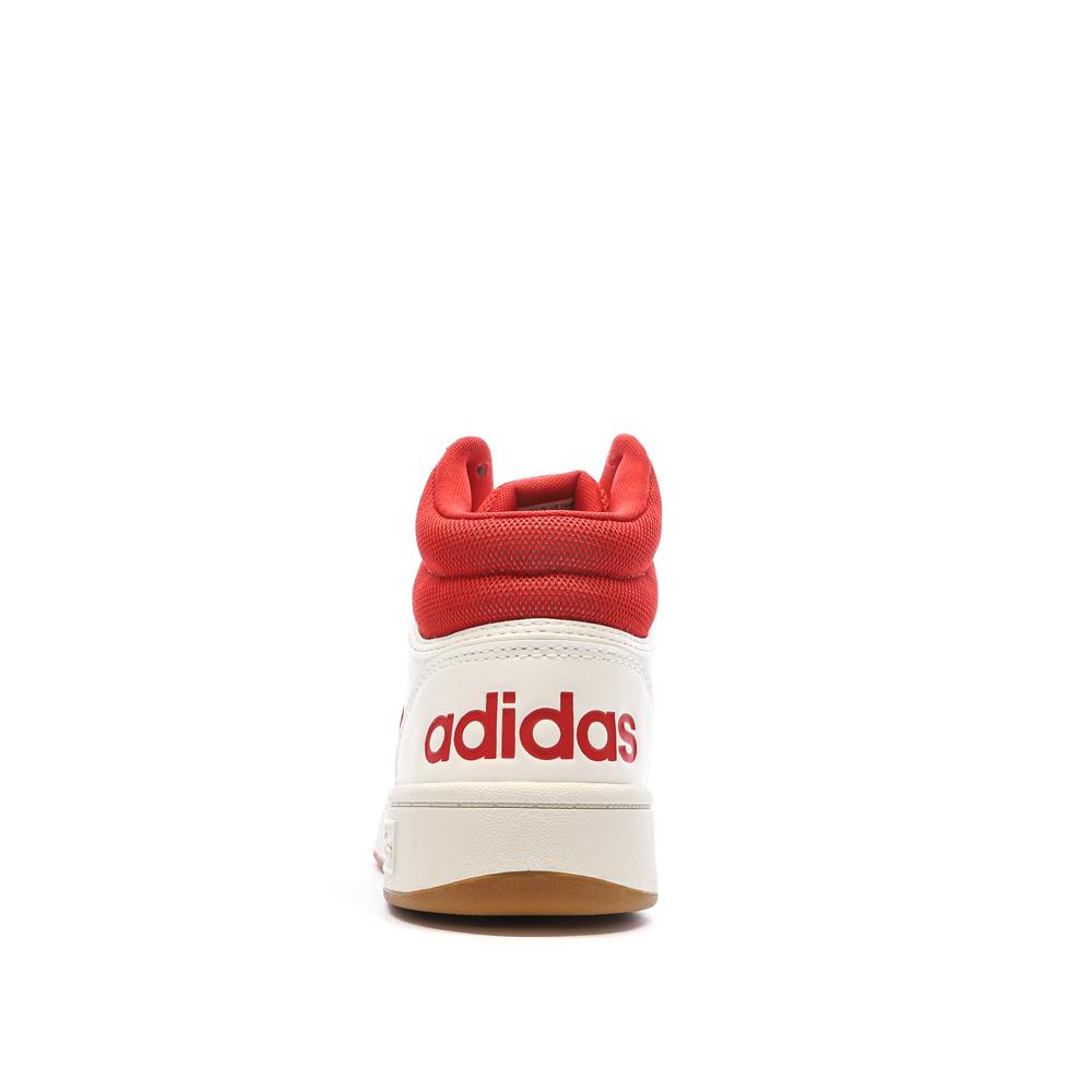 Baskets Blanc/Rouge Homme Adidas Hoops 3.0 Mid vue 3