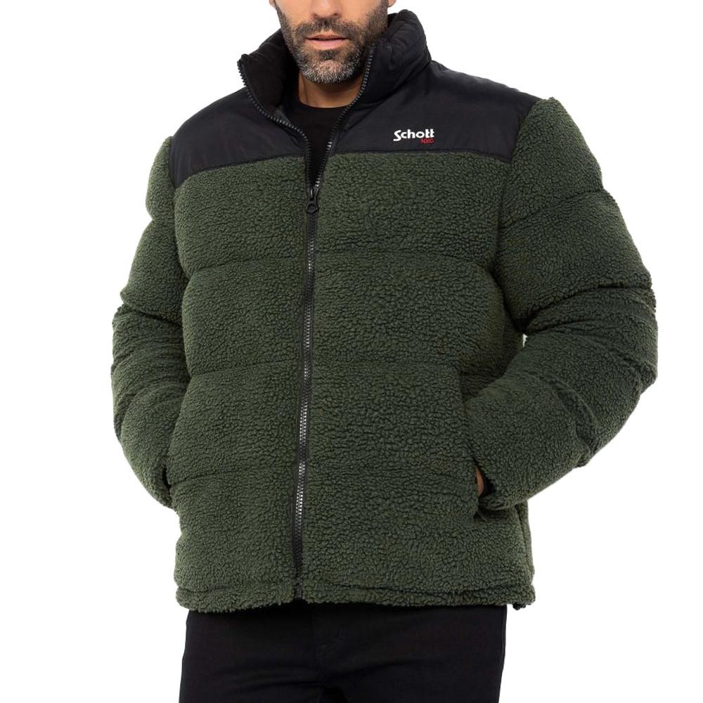 Doudoune Kaki Homme Schott Utah Sherpa pas cher