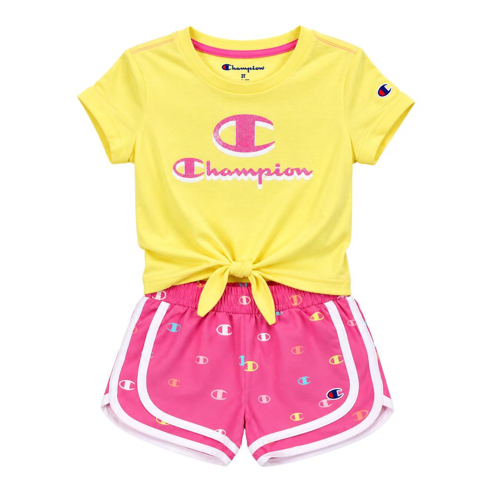 Ensemble Jaune/Rose Fille Champion C414ST909 pas cher