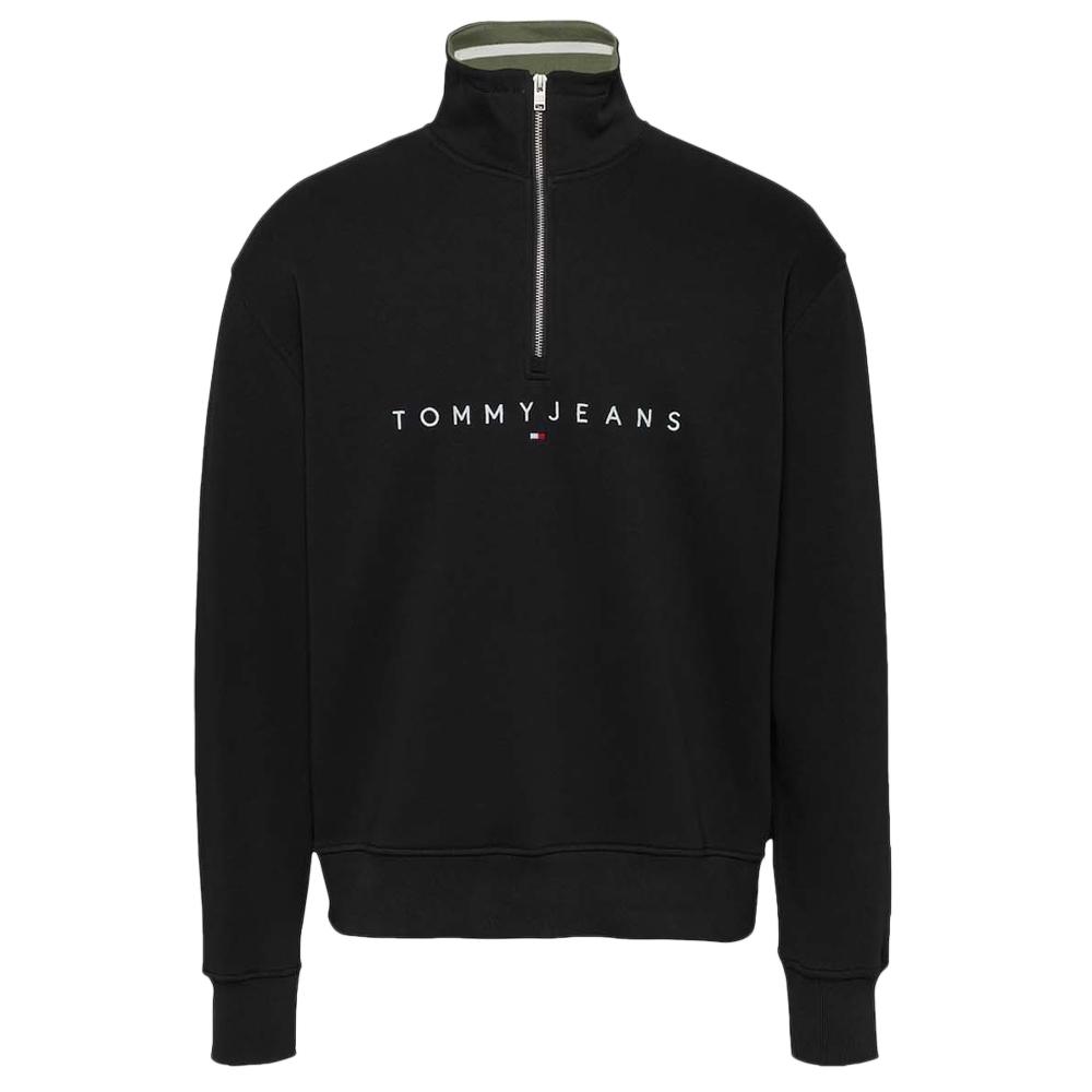 Sweat 1/4 Zip Noir Homme Tommy Hilfiger Linear pas cher