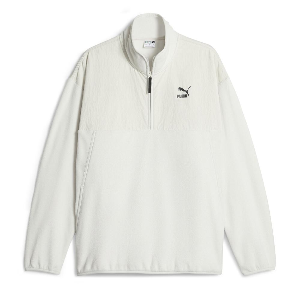 Polaire demi-zippé Blanc Homme Puma Classics pas cher