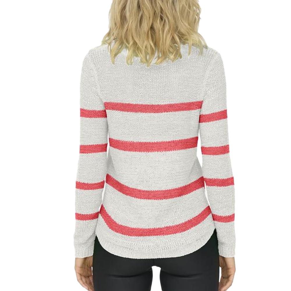 Pull à Rayures Ecru/Corail Femme Only Geena Xo vue 2