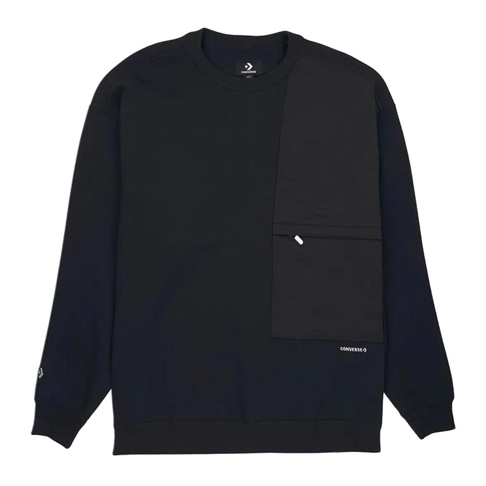 Sweat Noir Homme Converse Long Sleeve pas cher