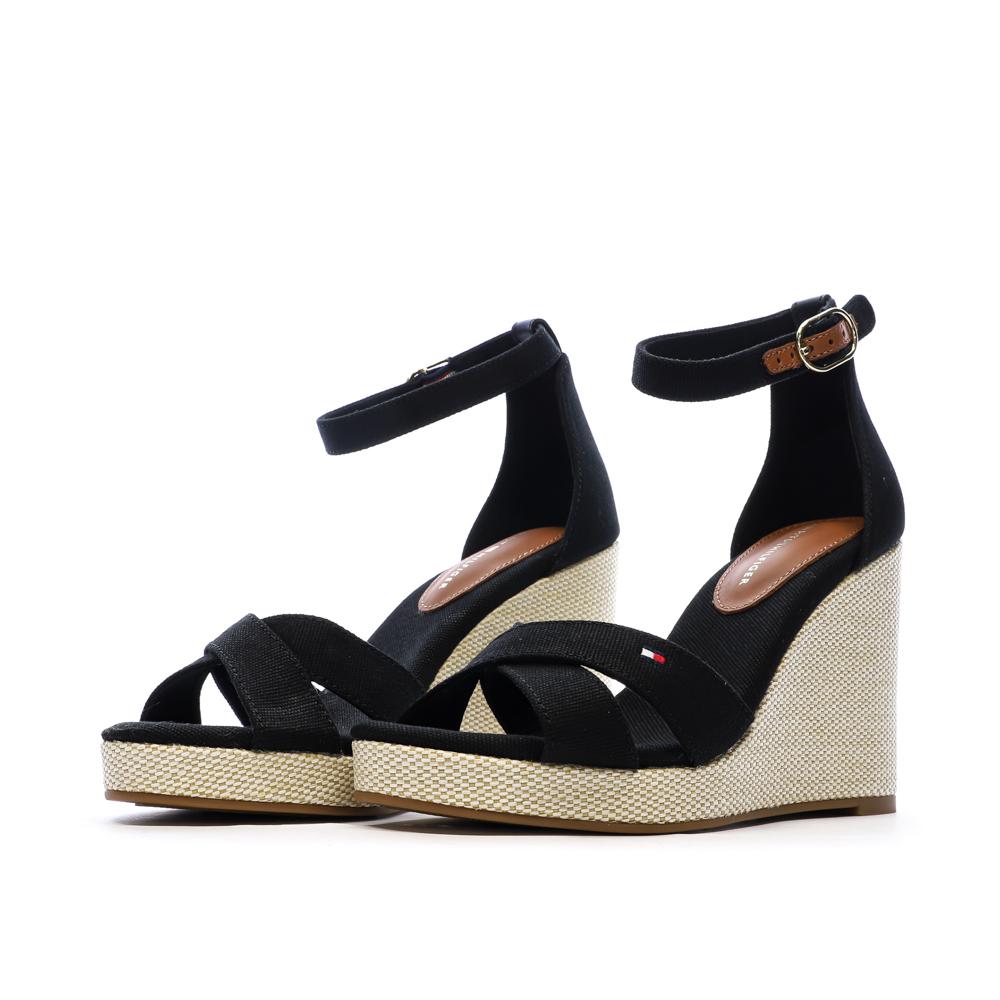 Sandales Noires Femme Tommy Hilfiger Flag vue 6