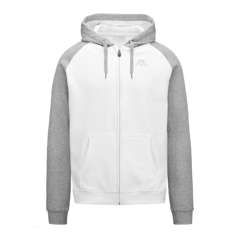 Sweat Zippé Homme Blanc/Gris Kappa Jack Slim Jacket pas cher