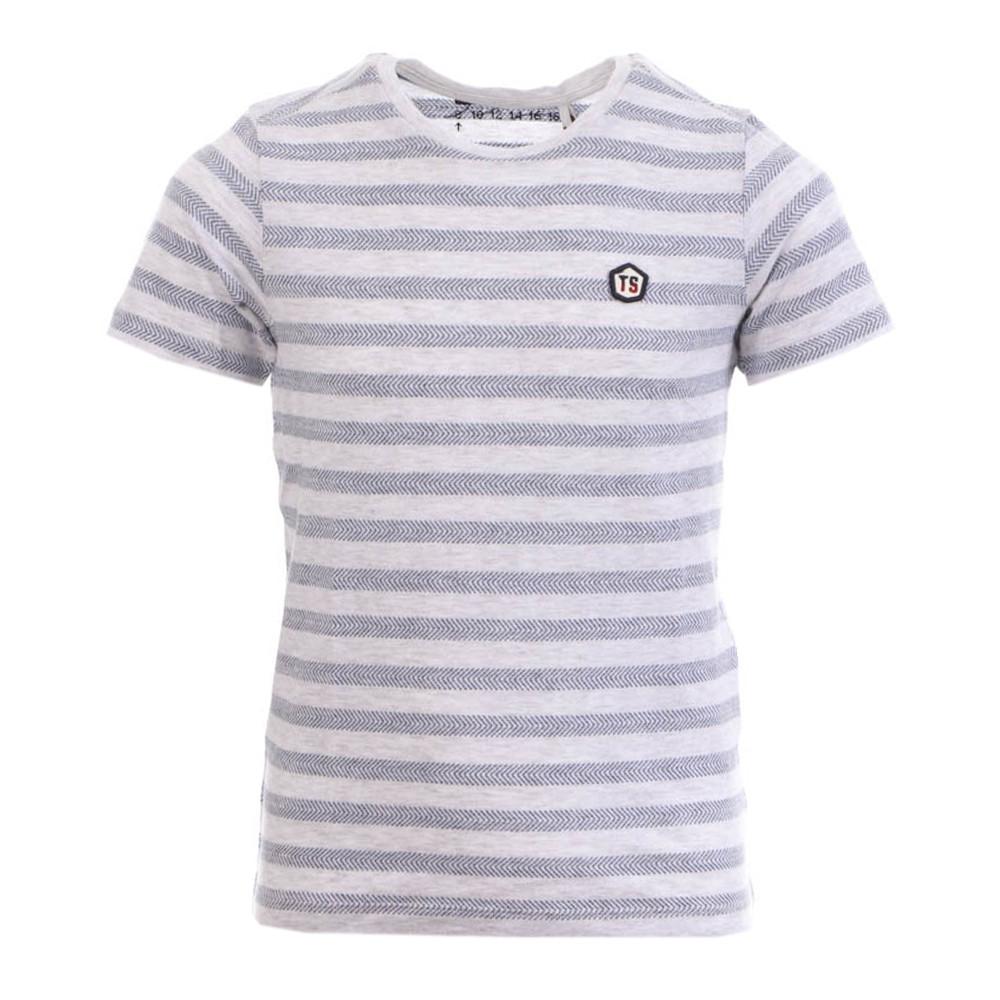 T-shirt Gris à rayures Garçon Teddy Smith Turny pas cher